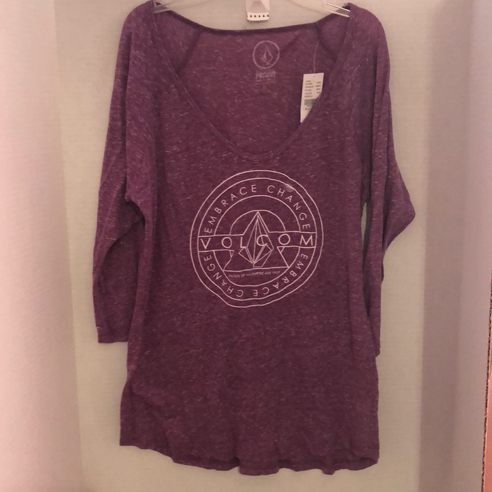 NWT Volcom Pacsun 3/4 sleeve T-shirt scoop neck